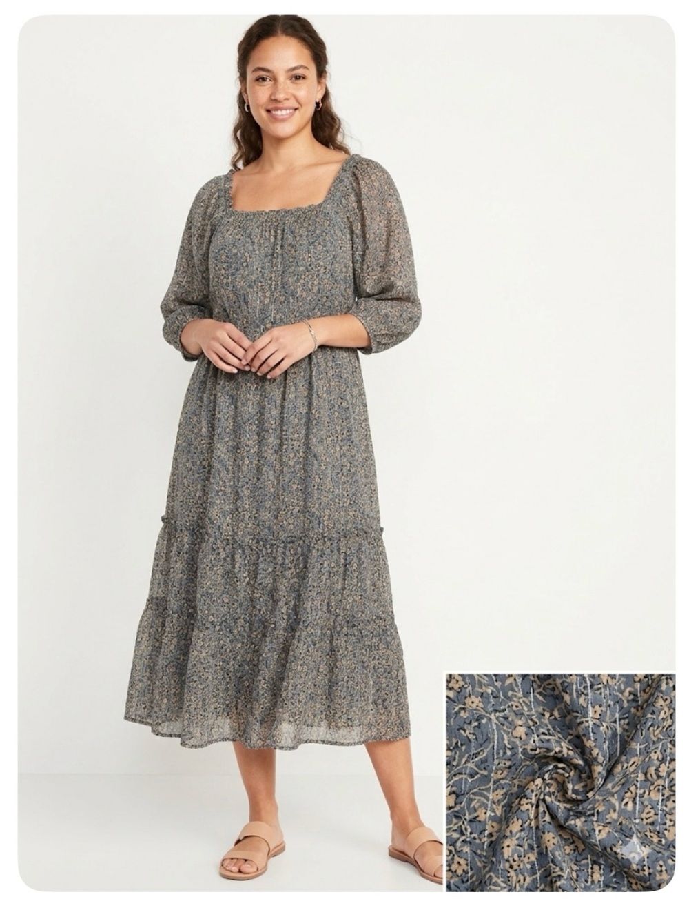 Anthropologie Kira Off Shoulder Blue Peasant Dress Drawstring Waist Sz 6 EUC